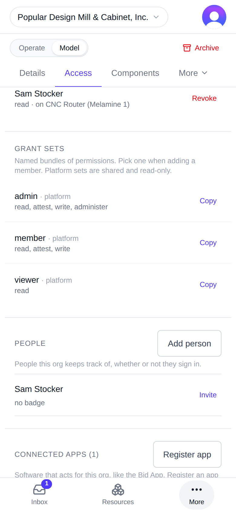 "Grant sets"