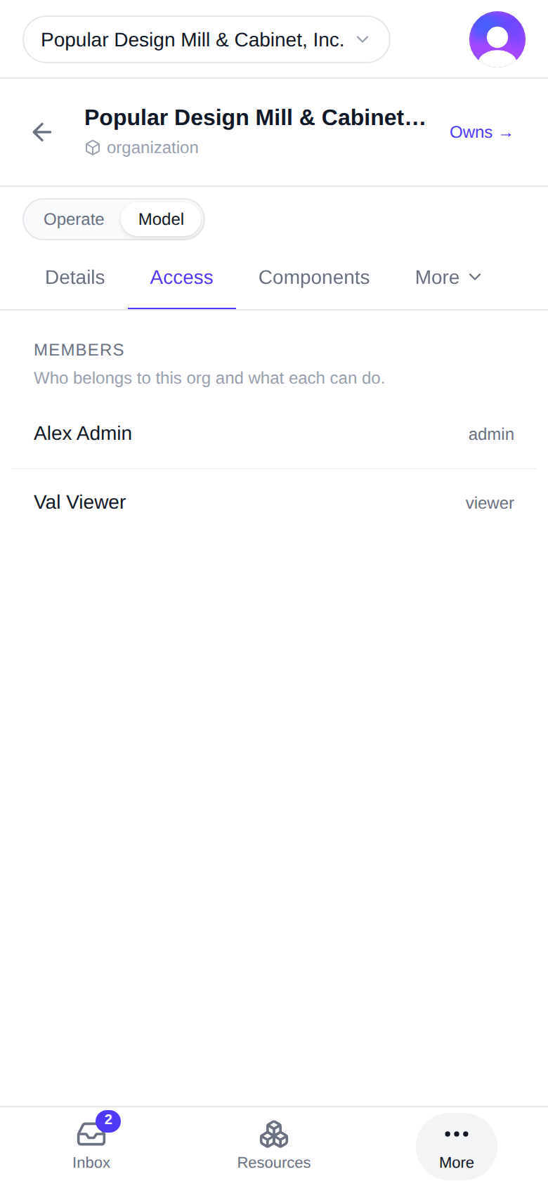 The "Members" roster as a member sees it