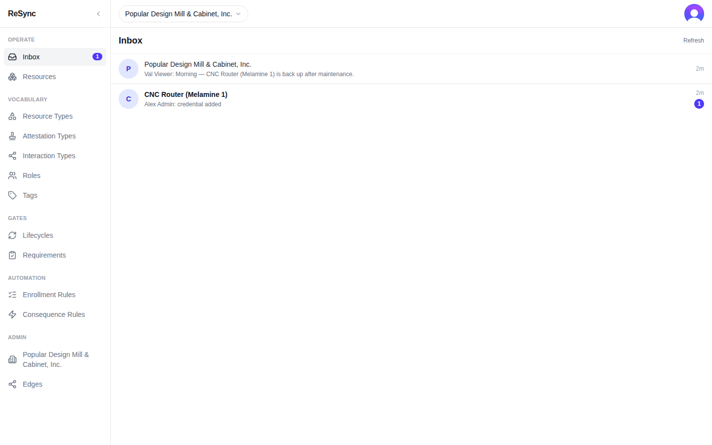 "Inbox" — threads and activity that need your attention — desktop