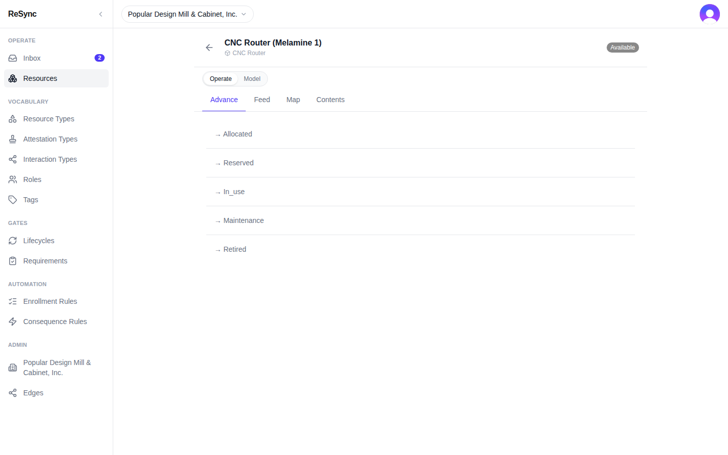 Transition rows in grey, with no button — desktop