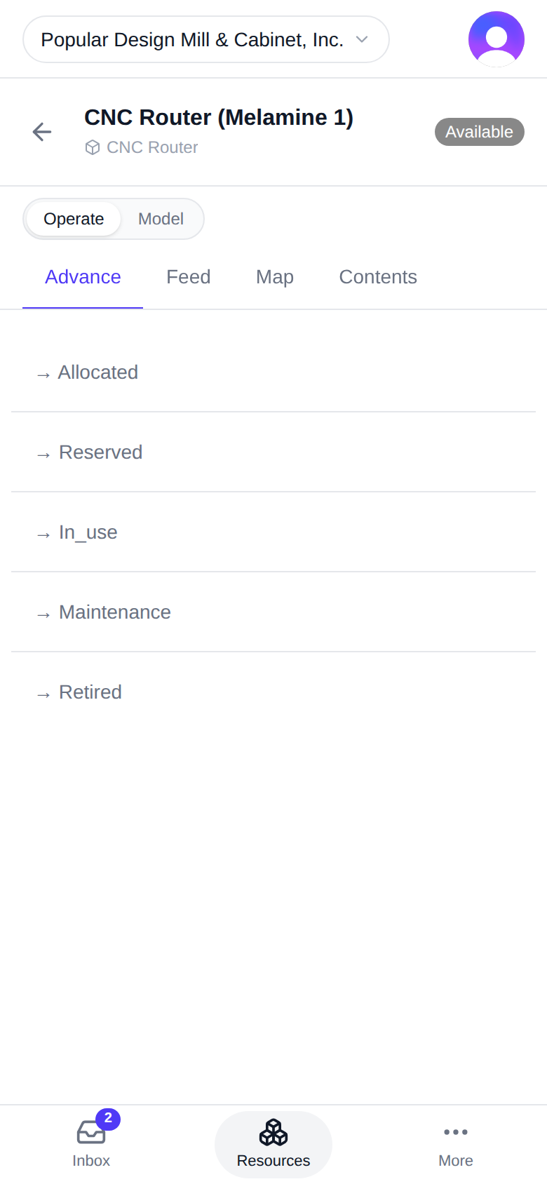 Transition rows in grey, with no button